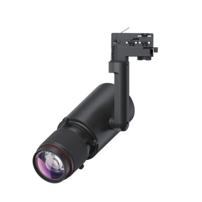 Volle Kontrolle: Integriertes Potentiometer zur stufenlosen Helligkeitsregulierung direkt am Gehäuse. Scharfe Kanten: Perfekter Lichtbeschnitt durch vier verstellbare Blendenschieber.