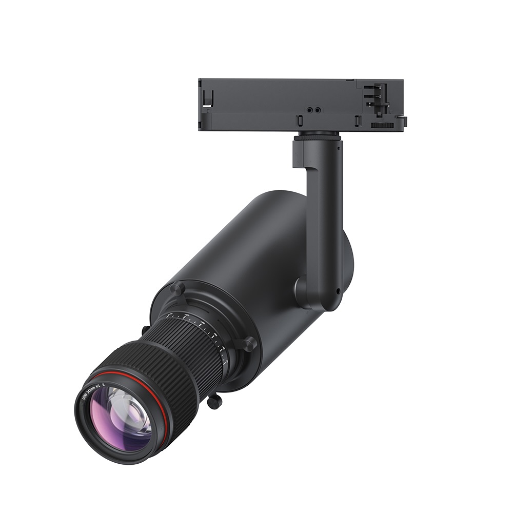 Konturen-Framing-Strahler von LED Explorer mit 20°–40° Objektiv für präzise Museumsbeleuchtung und Galeriebeleuchtung.